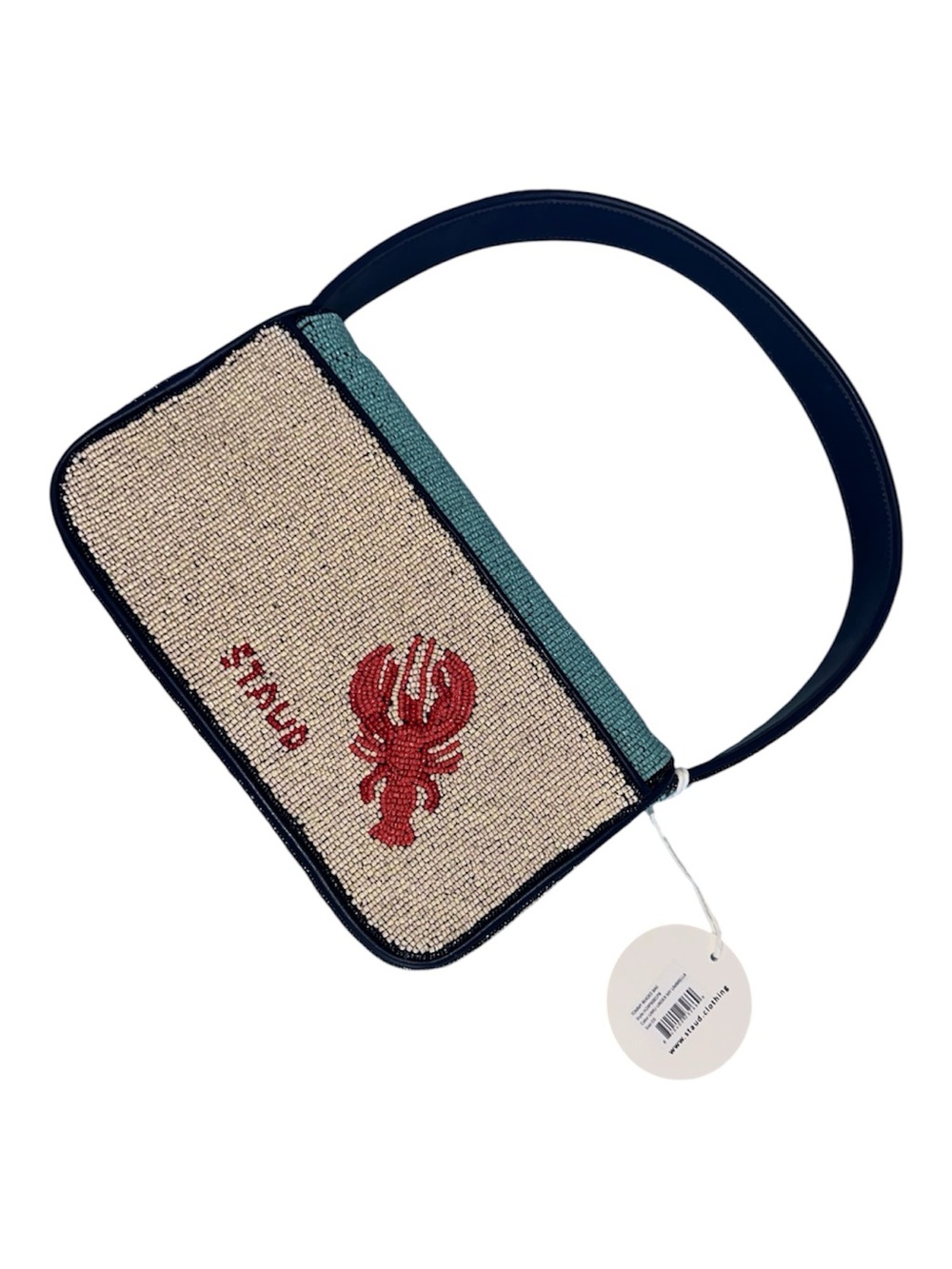 STAUD Tommy Under My Umbrella Beach Lobster Beaded Shoulder Bag NWT MORE PHOTOS - Picture 8 of 8